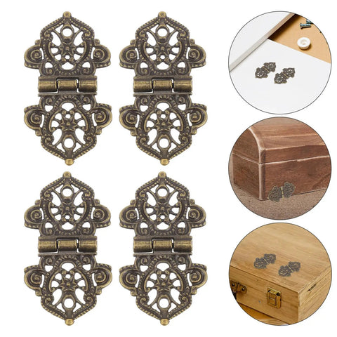 Retro Zinc Alloy Hinges Ten Pack For Jewelry Boxes And Wood Boxes Decorative Butt Hinges For Cabinet Doors With Golden Finish