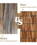 Comparison of Reed Fencing Rolls 6 Ft By 16.4 Ft Natural Reed Screen Curtain with another type showing durability difference.