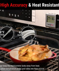 Large LCD Digital Meat Thermometer For Smoker, Oven, Kitchen And BBQ Grill With Stainless Steel Probe in oven with roast chicken