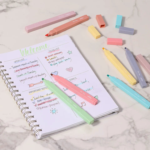 No Bleed Highlighter Set In 8 Pack Candy Colors With Chisel Tips For Journaling And Note Taking Fast Dry Highlighting