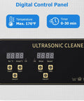 Digital control panel of Pro 15 Liter Ultrasonic Cleaner Machine With Heater And Digital Timer for precise temperature and timer settings.