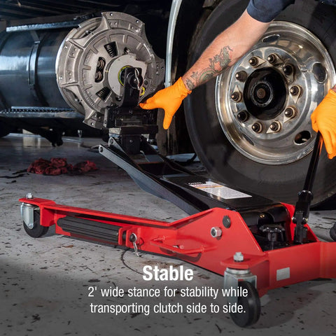 Heavy Duty 300 Pound Clutch Jack With Dual Spline Shafts And Swivel Saddle Built Tough For Easy Transmission Install And No Sweat Undercarriage Work