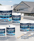 Straight Up Clear Waterproof Sealant And Invisible Leak Fix Coating For Concrete Walls Roofs Pipes in multiple container sizes.