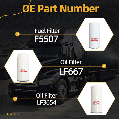 Volvo D13 Filter Kit Direct Replacement For Oil Change With OE Numbers 20972293 21707133 21707132 LF667 X2 LF3654 FF5507