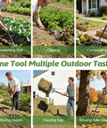 Beast 4 Tine Garden Fork With Heavy Duty 47 Inch Handle used for soil loosening, compost turning, mulch spreading, potato digging in garden