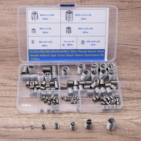 Rock Solid 304 Stainless Steel Thread Repair Insert Kit With 125 Precision Wire Sleeves For Metric Fasteners Designed To Fix Stripped Threads Dead Simple And Straight Up No Sweat