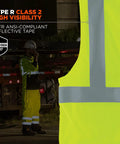 Worksite Ready Flame Resistant Safety Vest For Adults Type R Class 2 High Visibility Lime Mesh With FR Reflective Tape.