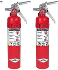 ABC Dry Chemical Fire Extinguisher with Wall Bracket Multipurpose Class A B C Safety Equipment Featuring All Metal Valve Construction and UL Approval for Badass Home Defense and Secure Garage Protection 1A 10B C Rate shown in four units, displaying clear instructions.