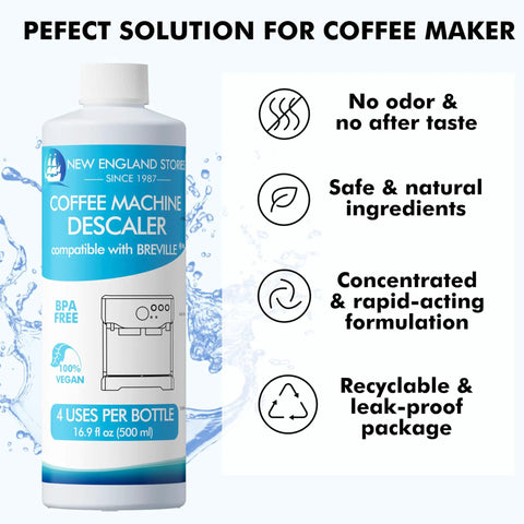 Two Bottle Descaling Kit For Home Espresso Machines With 16.9 Oz Liquid Descaler And 8 Cleaning Tablets, Banish Mineral Build Up And Coffee Oil Residue, Keeps Your Machine Running Smooth And Tasty.