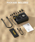 All-In-One Tire And SUP Inflator Pump With Deflation, 75 PSI, Easy Quick-Connect Hose, Dual-Mode For Car Tires And Paddle Boards, High-Flow Inflation And Precise Deflation, with accessories and manual