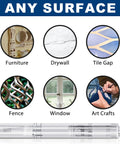 Translucent Touch Up Paint Brush Pen Set Of 3 for quick fixes shown with examples like furniture, drywall, tile gaps, fence, and more