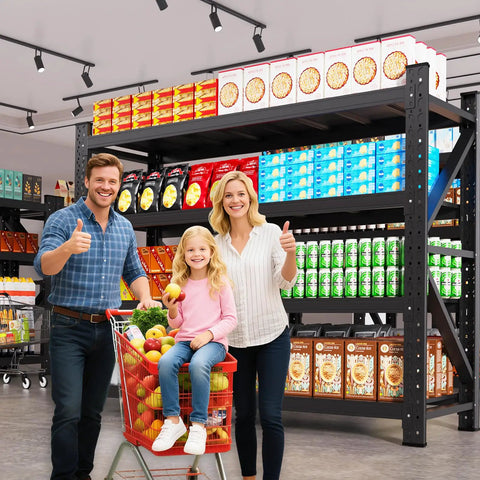 Heavy Duty Metal Garage Shelving System With Adjustable Shelf Heights, Rugged Steel Storage Racks Holds Up To 7000 Lbs, Easy Organization For Tools, Parts, And Big Stuff in store