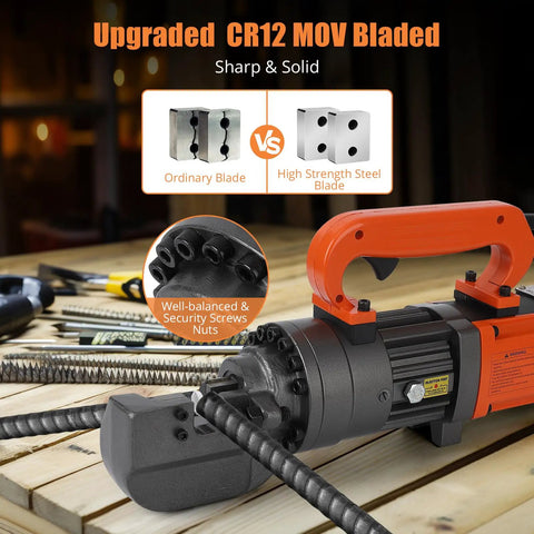 Handheld Electric Cutter For Metal Cutting Tool Portable Cutting Saw Lightweight Multi Material Cutter For Iron, Aluminum, Steel Great For DIY Projects And Job Sites Easy To Use, with orange handle and steel blade