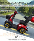 Heavy Duty Mobility Scooter For Seniors With 450 Lb Capacity, 500W Motor, 12 MPH Top Speed, side view on road.