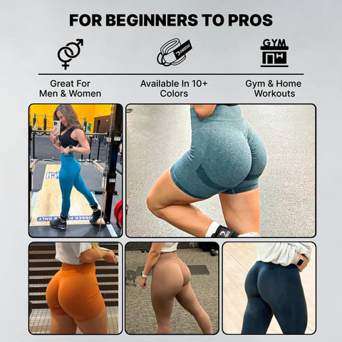 Collage of individuals in workout attire at gym, showcasing activewear suitable for men and women with focus on fit and style.