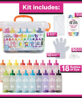 One Step Tie Dye Kit For Big Groups With 14 Vibrant Colors And 18 Pre Filled Bottles Easy Cleanup Tools Included No Presoaking Needed