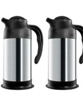 Insulated Stainless Steel Coffee Carafe Thermos 24 Oz Twin Pack With Milk Server On The Go Portable Hot Or Cold Beverage Pitcher