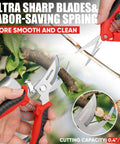 All In One 3 Piece Garden Tool Set With 7 Inch Folding Saw Pruner And Shears Stainless Steel Garden Scissors cutting branch