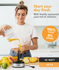 Lebenlang Electric Orange Juicer With Two Cones Bpa-Free High Yield Citrus Squeezer Press For Lemons Limes 24Oz Large Capacity.