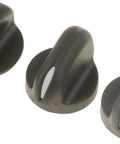 Temperature Control Knob Set For Buick Geo Pontiac Models 3 Pack Must Have Direct Replacement Restores HVAC Dial Functionality And Dashboard Look With OEM Style Fit And Easy Install - black knobs on white background