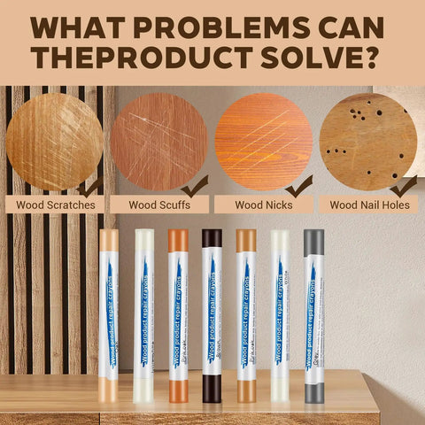 7 Pcs Wood Filler Sticks Set For Quick Repair Of Scratches Cracks And Holes On Furniture Floors And Cabinets display