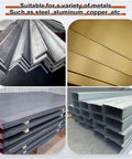 Various metal sheets and tubes suitable for steel, aluminum, copper, and more, illustrating materials for Hydraulic Hole Punch Die Set 10mm x 20mm Slot Hole for CH70 Electric Punching Machine, 40Cr Steel Heavy Duty Replacement Kit in Black, Durable Upper and Lower Dies for Precise Slot Punches and Reliable Performance.