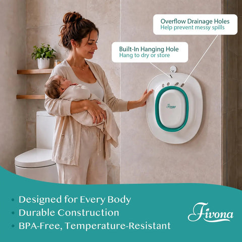 Super Comfy Foldable Sitz Bath Insert For Postpartum Recovery And Hemorrhoid Relief With Heat Resistant Epsom Salt Soak Basin Universal Toilet Fit And Quick Dry Design For Daily Use