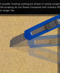 Close-up of a knife on Dual Sided Textured PEI Printing Bed For 3D Printers 235x235mm With Frosted PEI Surface.