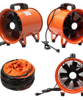 Upgraded 10 Inch Utility Blower Fan With 33 Foot Flexible Duct Hose Portable Industrial Exhaust Vent 3300 RPM Low Noise displayed