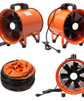 Upgraded 12 Inch Utility Blower Fan Portable Industrial Exhaust Fan With 33 Foot Flexible Duct Hose Heavy Duty Low Noise Ventilator
