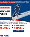 Oven Door Hinge 023799-000 Mansfield Red For Viking Ovens And Ranges Replacement Part with details on compatibility.