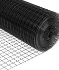 Roll of 24 By 25 Feet One Half Inch Hardware Cloth 19 Gauge Black Vinyl Coated Welded Wire Mesh for Home and Garden DIY Ready Projects