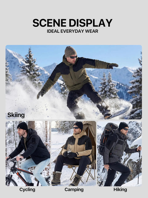 Warm Mens Waterproof Ski Jacket With Plush Insulation And Cozy Lining, Windproof Teflon Outer Shell, Snowboard Ready Coat