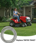 Beefed Up Kevlar Aramid V Belt for 46 Inch Deck Mowers in use, shown on a lawn tractor, reducing vibration and noise.