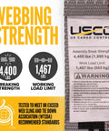 Beefy Heavy Duty E Track Straps 2 Inch By 16 Foot 4 Pack With 3 Spring E Fittings 4400 Pound Break Strength label details