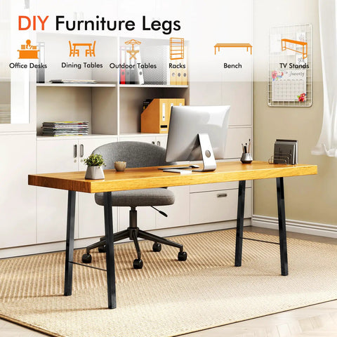 30 Inch Dining Table Legs Set Of 2 Metal Legs For DIY Tables And Desks Industrial Black Finish With Pre Drill Holes Ideal For Dining Tables Coffee Tables And Benches Flexible Support For Homemade Furniture