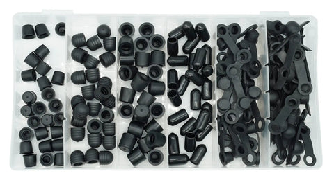 6 Types Rubber Brake Bleeder Cap Set 150 Pcs Caliper Cap Grease Fitting Cap Zerk Dust Cover Assortment in clear box
