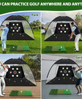 10x7 Foot Practice Golf Net Kit With Tri Turf Mat Balls Tee Carry Bag And All In One Training Aid For Outdoor And Indoor Use