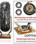 Heavy Duty Air Filled Pneumatic Rubber Casters Swivel And Fixed With Locking Brake Dual Ball Bearing showing tire, bearings, and mounting bracket.