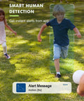 Child playing outside with alert message from Wireless Doorbell Camera With Chime No Monthly Fees And 1080HD Video Battery Powered Smart Doorbell