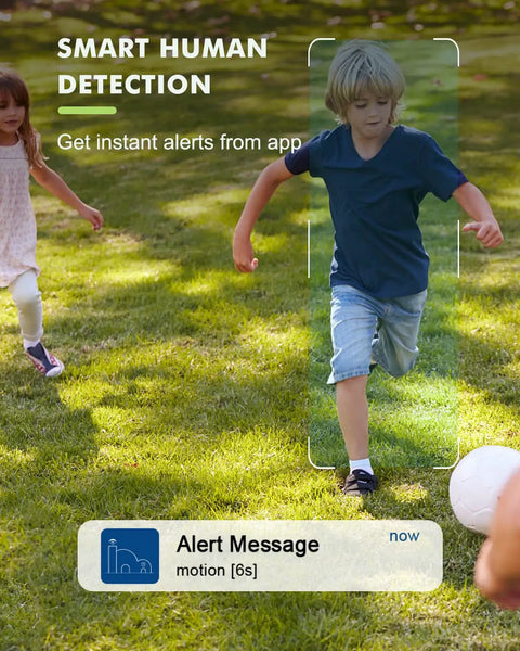 Child playing outside with alert message from Wireless Doorbell Camera With Chime No Monthly Fees And 1080HD Video Battery Powered Smart Doorbell