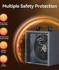 240V Electric Garage Heater 4800 Watts 16380 Btu Fan Forced Unit with safety features and metal body for durability.
