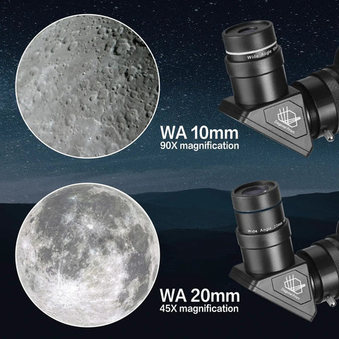 Magnified moon images with 80mm Aperture 900mm Focal Length Refractor Telescope For Grown Ups And Newbies Portable Travel Scope