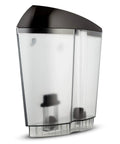 Front view of Upsized 48 Oz Replacement Water Reservoir for Classic Coffee Makers with black lid and clear body.