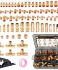 CheeMuii 76-piece brass DOT air-line fittings kit with push-to-connect fittings, NPT adapters, elbows/tees, storage case