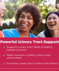 Smiling women outdoors promoting D Mannose Capsules 1000mg With Cranberry Extract Hibiscus And Dandelion For Urinary Tract Support Bladder Health