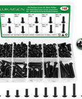 168 Piece M4 Phillips Pan Head Machine Screws Kit Crafted From Heavy Duty Carbon Steel in assorted lengths for electronics and household use.