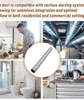 Two Pack 4 Inch Round Spiral Air Ducts, 45 Inch Long Threaded Metal Ducts, Galvanized Steel Dryer Vent Hose Extension