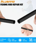 All In One Fishing Pole Repair Kit With Epoxy Glue And Carbon Fiber Tips, close-up of black coated wire in hand