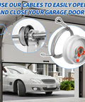 Heavy Duty 8 Ft 6 In Garage Door Cables For 7 Ft Doors, Torsion Spring Replacement Drums shown with open garage and car